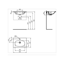  Lavoar pentru mobilier Ideal Standard, Tesi 62 cm, alb
